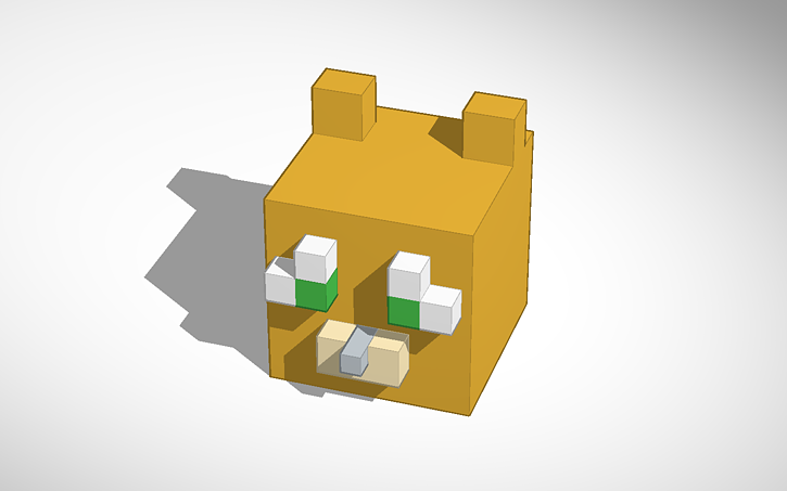 3D Design Cute Minecraft Cat Tinkercad