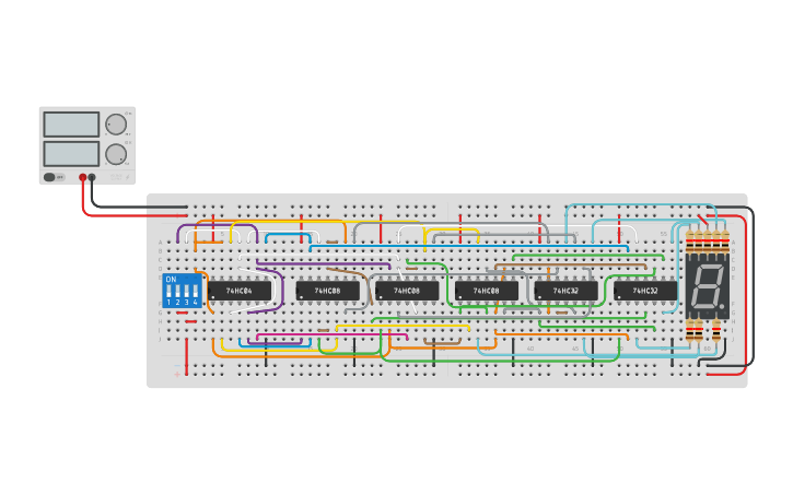 Circuit design Display 7 seg - Tinkercad
