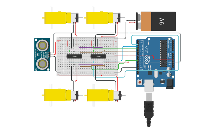 Arduino Carrito Circuit design Carrito Arduino - Tinkercad