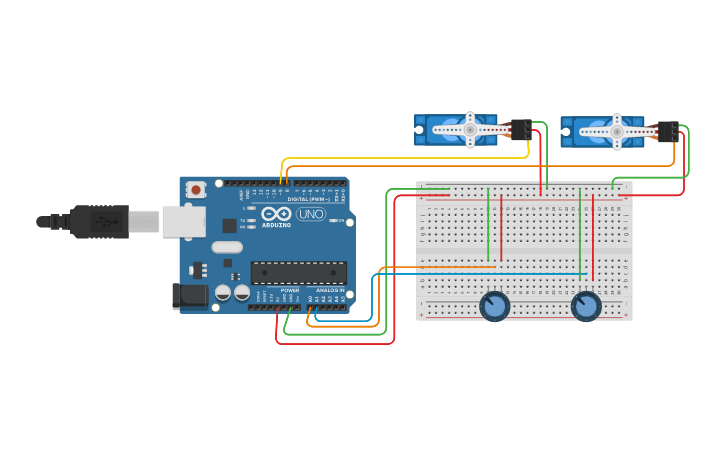 Circuit design Proyecto Brazo Robótico de 2 grados/Servo+Potenciometro ...