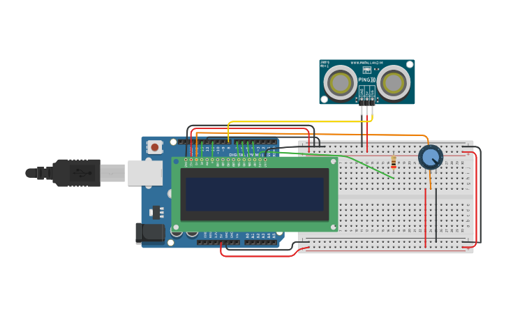 Circuit design Distance Measuring Device | Tinkercad