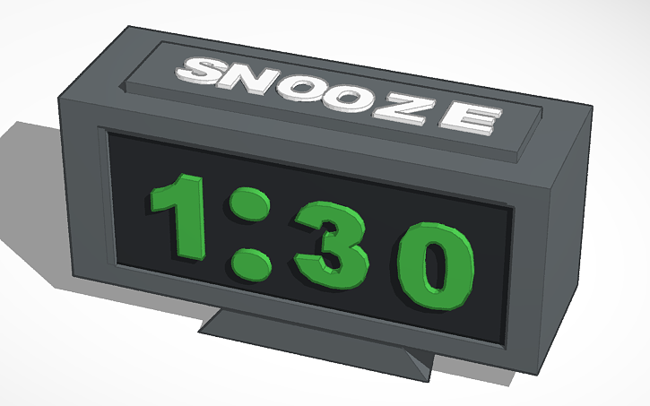 3D design digital clock - Tinkercad
