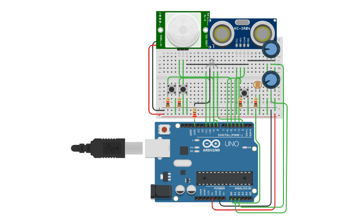 Circuit design Street Light Automatic Control - Tinkercad