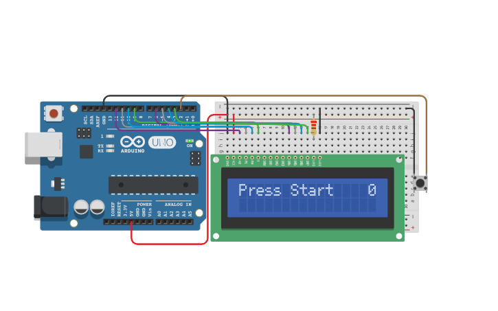 Circuit design LCD Game - Tinkercad