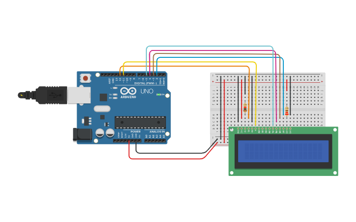 Circuit design LCD Display - Tinkercad