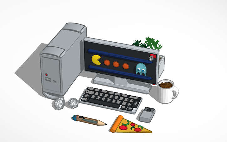 3D design Mc Computer BETA ( ͡° ͜ʖ ͡°) and office stuff - Tinkercad