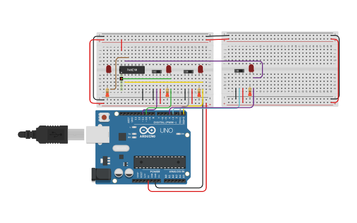 Circuit design 12.01.2021 - 3-Input NAND Gate demo - Tinkercad