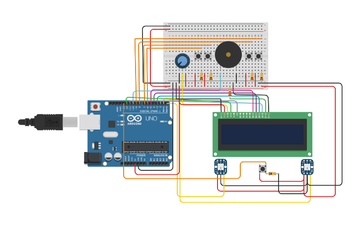 Circuit design PING PONG - Tinkercad