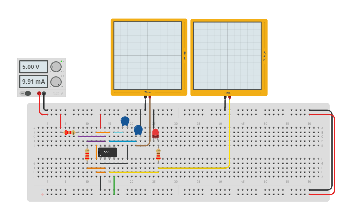 Circuit design Multivibrator Astabil coba coba - Tinkercad