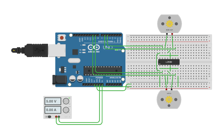 Circuit design Using Arduino to control H-Bridge driver IC to control 2 ...