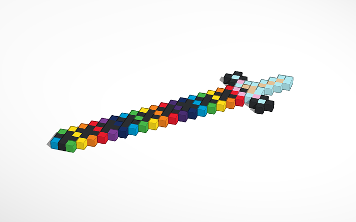 3D design The Rainbow Rapier (a remix of my Redstone Rapier) - Tinkercad