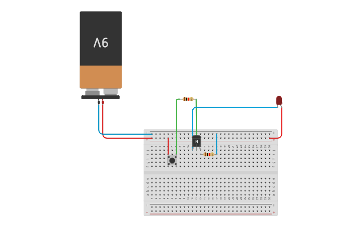 Circuit design Transistor Drive for LED | Tinkercad