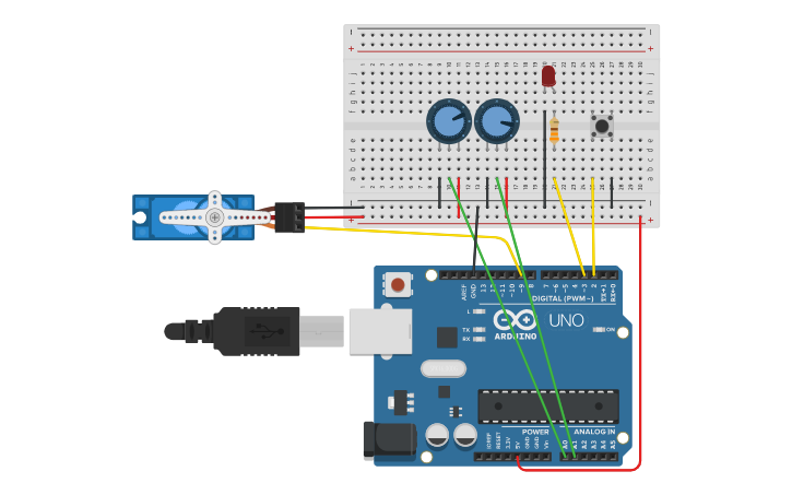 Circuit design App Designer Arduino side - Tinkercad