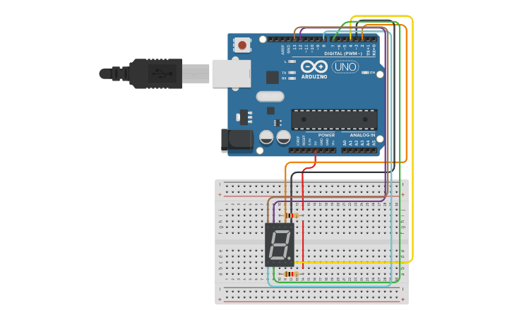 Circuit design Contador - Tinkercad