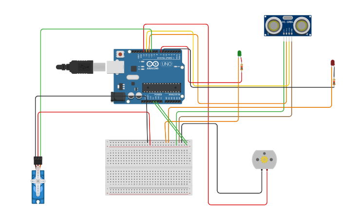 Circuit design Taśma transportowa | Tinkercad