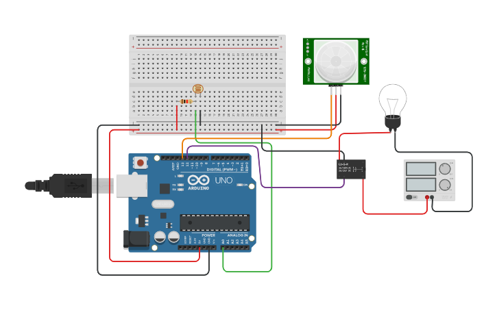 Circuit design Smart Street Lighting - Tinkercad