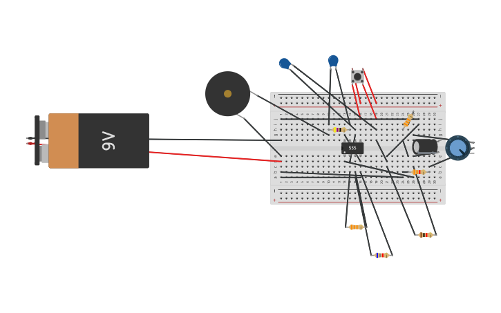 Circuit design Electronic Canary - Tinkercad