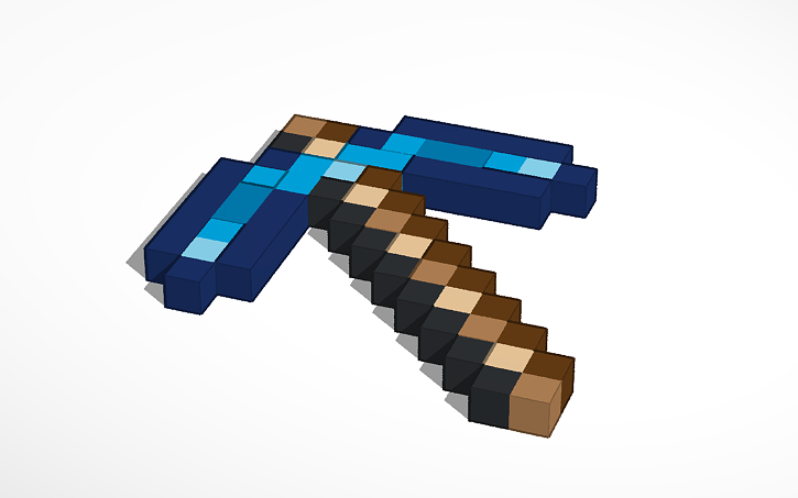 3D design Minecraft Pickaxe - Tinkercad