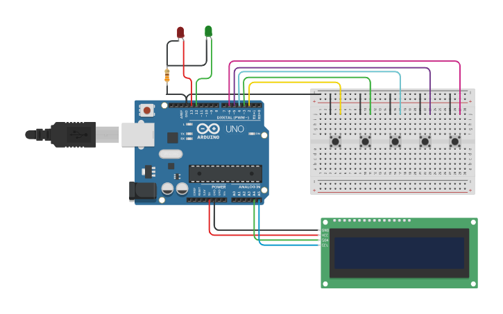 Circuit design Electronic Voting Machine with an Arduino Tinkercad ...