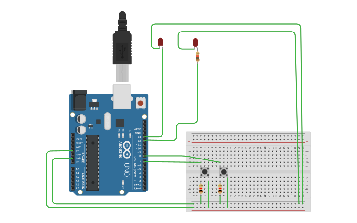 Circuit design Arduino program to control an LED using push button ... image.