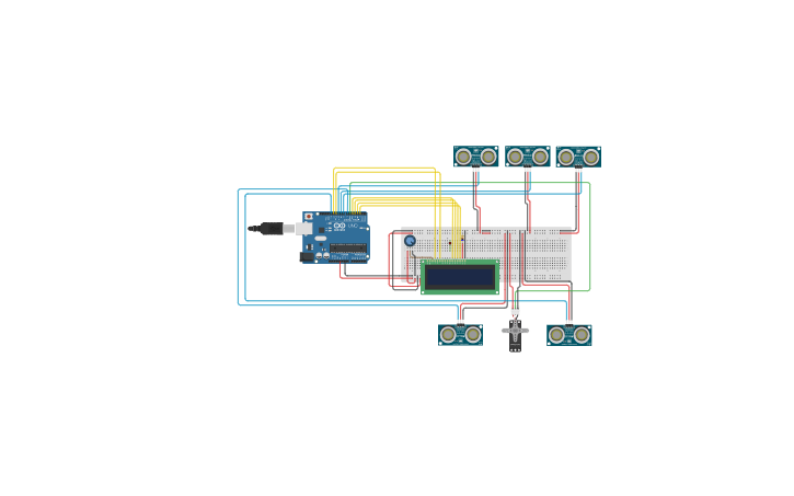 Circuit design CAR PARKING SYSTEM USING ARDUINO - Tinkercad