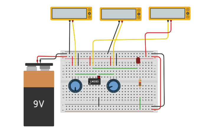 Circuit design LM393 Comparator - Tinkercad