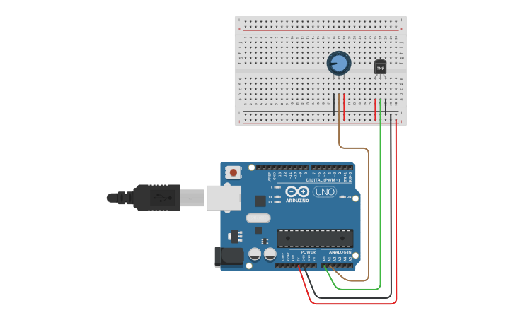 Circuit design Sensor DHT11 Temperature and Humidity - Tinkercad