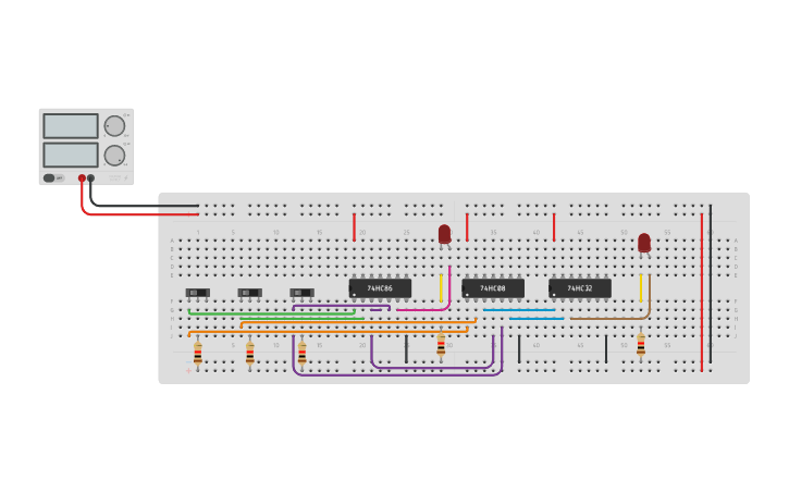 Circuit design FULL ADDER USING BASIC GATE | Tinkercad