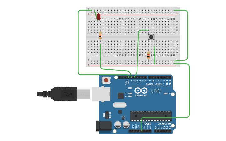 Circuit design NOT gate | Tinkercad