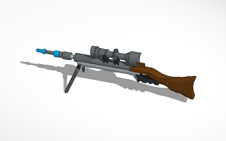 3D design Bolt-action Rifle #template - Tinkercad