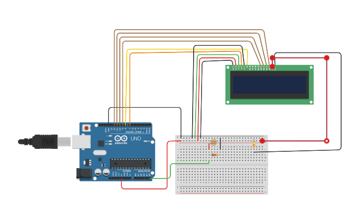Circuit design LCD - Tinkercad