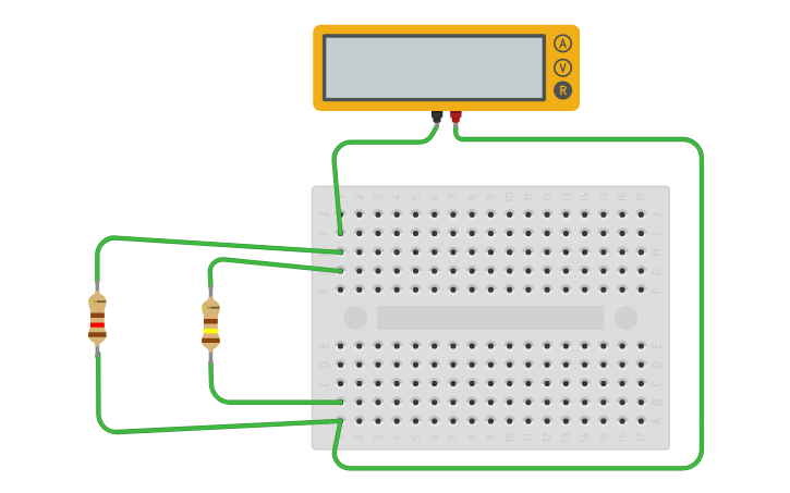 Circuit design Resistencias en paralelo - Tinkercad