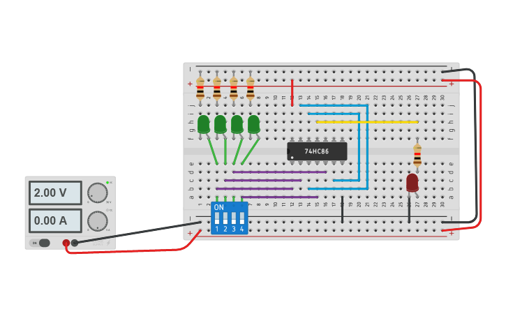 Circuit Design Even Parity Checker Tinkercad