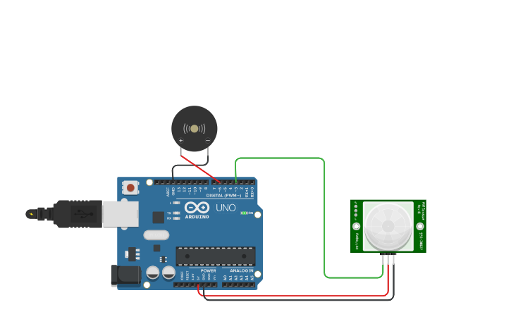 Circuit design PIR SENSOR - Tinkercad