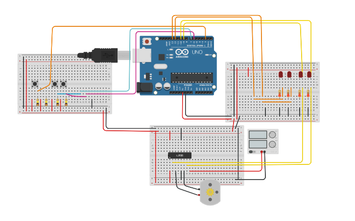 Circuit design 4.2.3 Tollbooth Arduino Template (one button) - Tinkercad