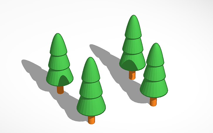 3D design 4 trees - Tinkercad