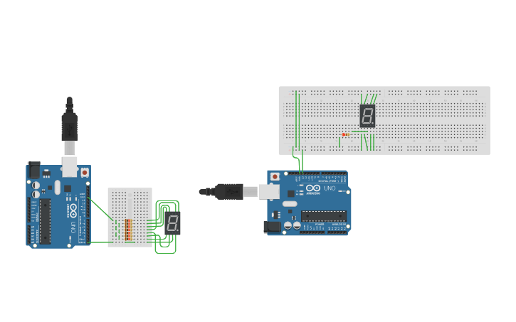 Circuit design 7 Segment (Arduino prat-2) - Tinkercad