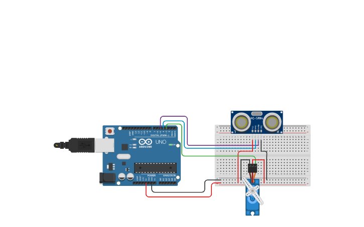 Circuit design Smart Dustbin Using Arduino, Ultrasonic Sensor And Servo ...