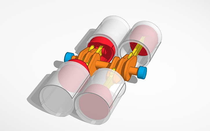 Engine Box Simulation 3D design Boxer Engine SIM LAB - Tinkercad