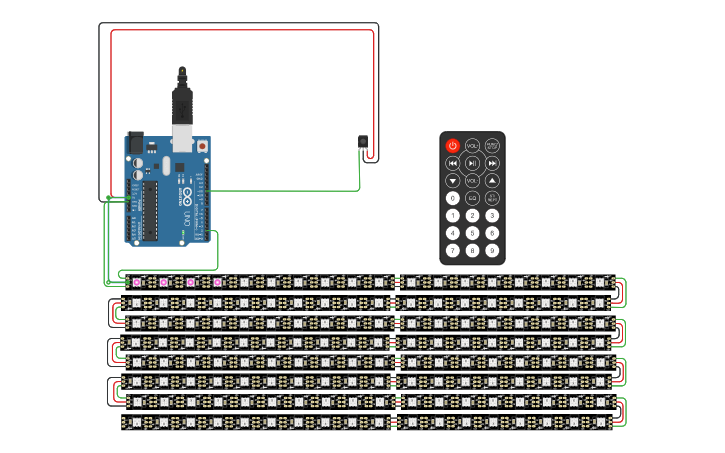 Circuit design Arduino LED Board - Tinkercad