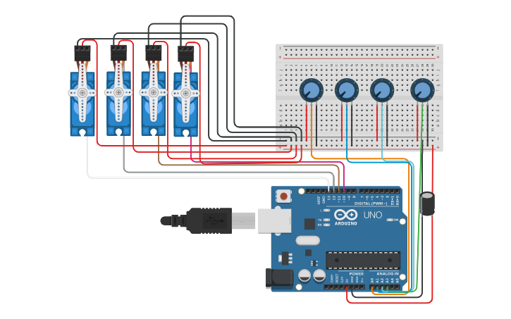 Circuit design Braço Robótico - Tinkercad
