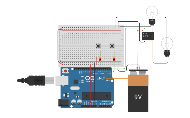 Circuit design Relè Arduino - Tinkercad