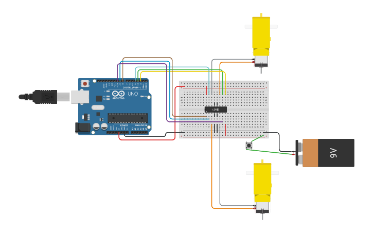 Circuit Design Copy Of 2 Dc Motors With L293d And Arduino Tinkercad