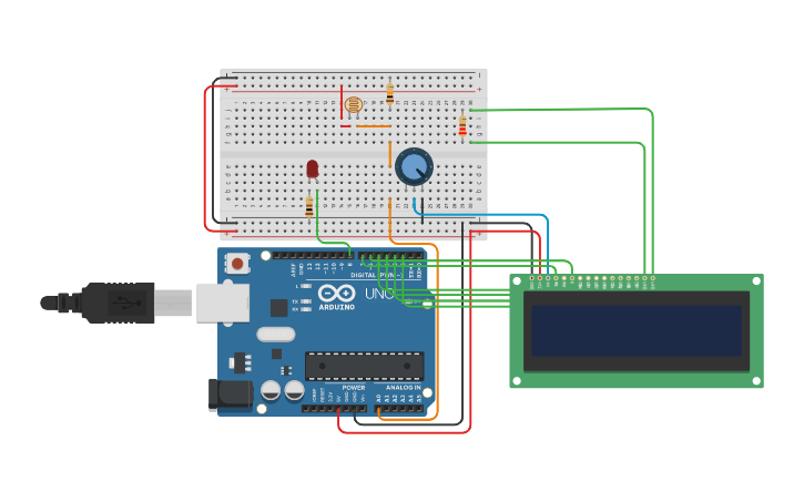 Circuit design Sensor de luz y oscuridad - Tinkercad