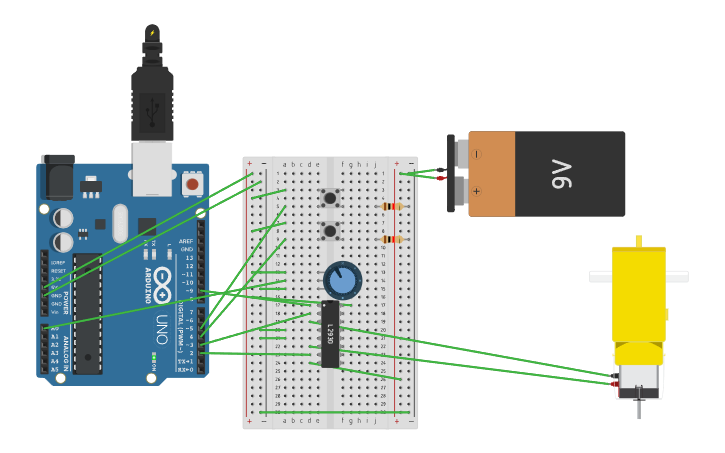 Circuit design arduino 10 - Tinkercad