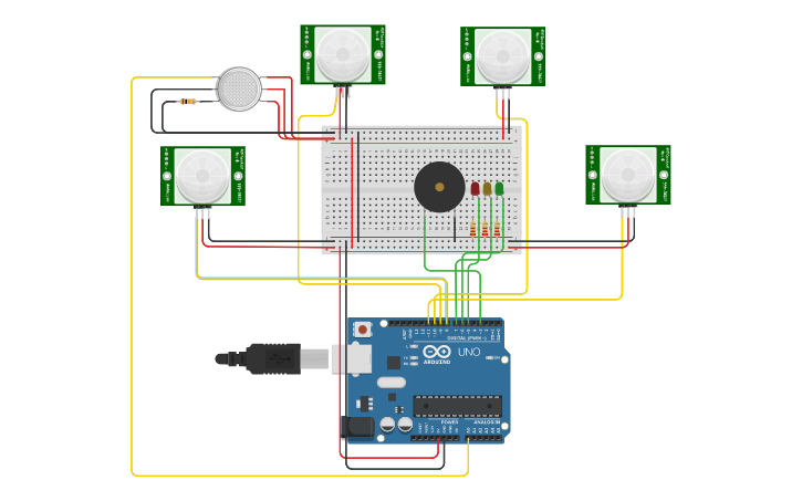 Circuit design Sensores | Tinkercad