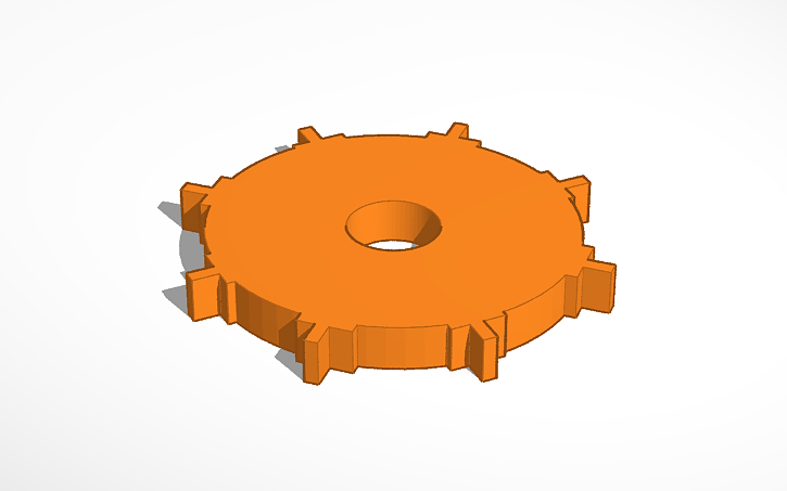 Cad Rendered 3 Cogs 3D design End Cog - Tinkercad