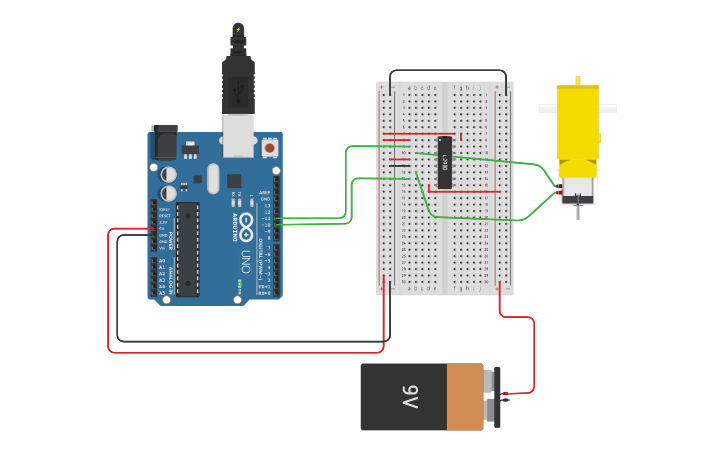 Circuit design Puente H - Tinkercad