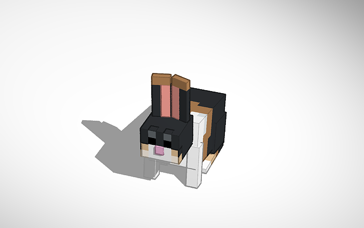 3D design Minecraft Harlequin Rabbit - made by me - Tinkercad