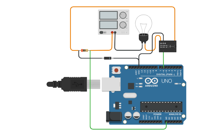 Circuit design shunt-resistor - Tinkercad